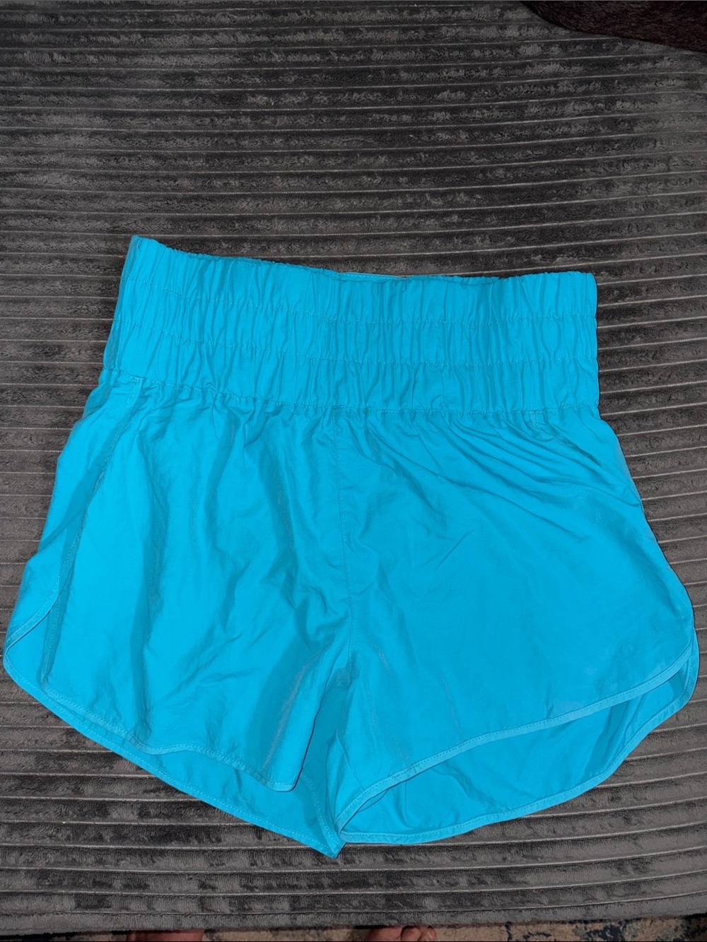 Zenana Outfitters High-Waist Athletic Shorts in Bright Turquoise
